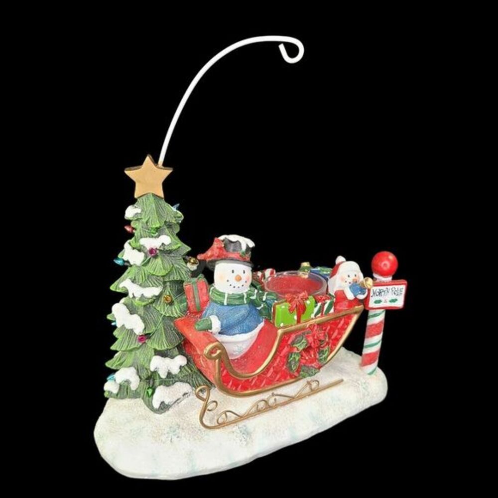 Yankee Candle Christmas Tart Warmer Snowman Sled North Pole Tree‎ MISSING BOWL